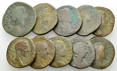 Lot of 10 Roman imperial AE sestertii