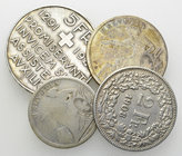 Schweiz, Lot von 4 AR Münzen