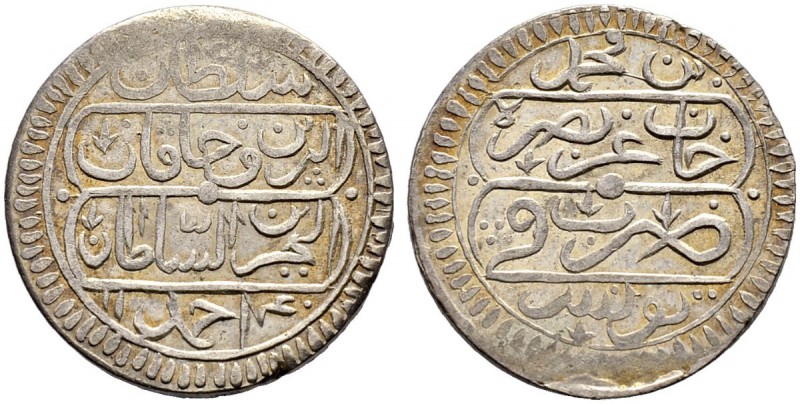 OTTOMAN TUNIS 
 Ahmed III (1115-1143ah / 1703-1730ce) 
 ¼ riyal 1140ah (1727ce...