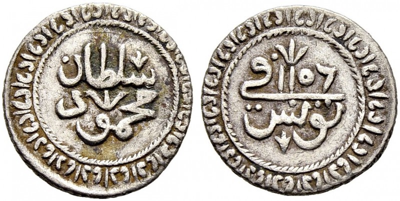 OTTOMAN TUNIS 
 Mahmud I (1143-1171 / 1730-1754ce) 
 2 kharub 1156ah (1743ce) ...