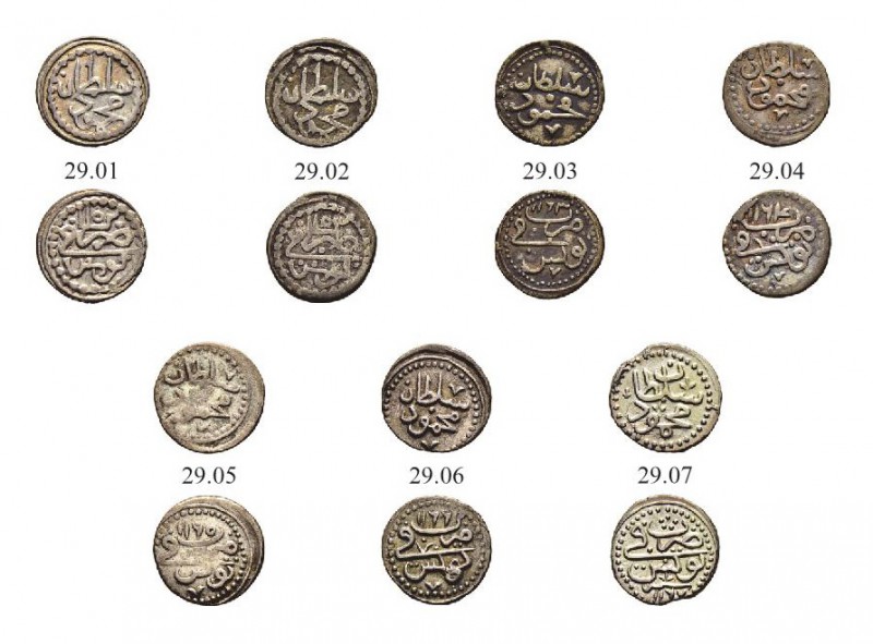 OTTOMAN TUNIS 
 Mahmud I (1143-1171 / 1730-1754ce) 
 Lot of 23 coins: kharub m...