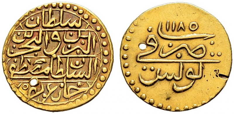 OTTOMAN TUNIS 
 Mustafa III (1171-1187ah / 1757-1774ce) 
 ½ sultani 1185ah (17...