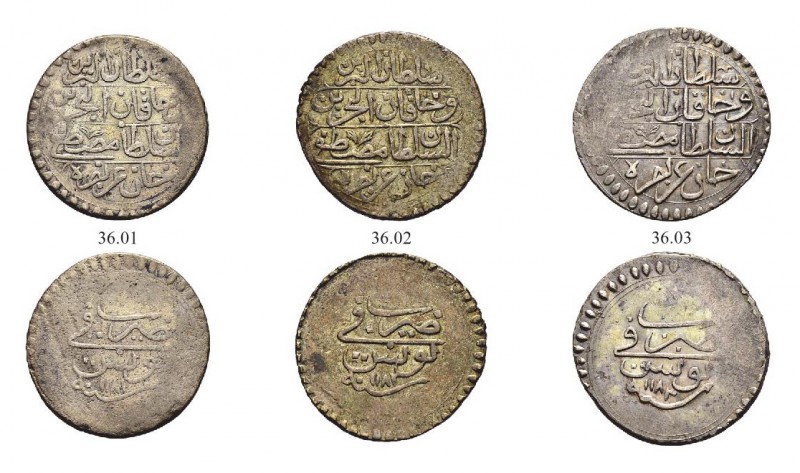 OTTOMAN TUNIS 
 Mustafa III (1171-1187ah / 1757-1774ce) 
 Lot of 3 coins, all ...