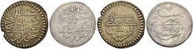 OTTOMAN TUNIS 
 Mustafa III (1171-1187ah / 1757-1774ce) 
 Lot of 2 coins, the second one is rare: a. riyal 1186ah (1772ce) Bi Fen 88, KM 57 vf+
 b....