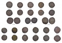 OTTOMAN TUNIS 
 Mustafa III (1171-1187ah / 1757-1774ce) 
 Lot of 39 coins: burbe Ae mostly f-vf a. 1173ah (7 coins) KM 52.2, Val 19 (date below)
 b...