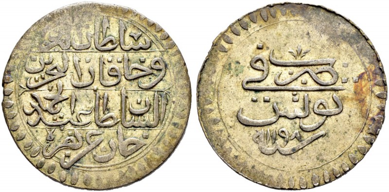 OTTOMAN TUNIS 
 Abdul Hamid I (1187-1203ah / 1774-1789ce) 
 riyal 1198ah (1785...