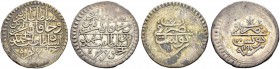 OTTOMAN TUNIS 
 Abdul Hamid I (1187-1203ah / 1774-1789ce) 
 Lot of 2 coins: 8 Kharub Bi Fen 156, KM 64 vf a. 1188ah (1775ce) 
 b. 1198ah (1783ce)