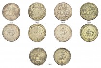 OTTOMAN TUNIS 
 Selim III (1203-1222ah / 1789-1807ce) 
 Lot of 5 coins: riyal, different dates Bi Fen 172-177, KM 72.2 all vf-vf+ a. 1211ah 
 b. 12...