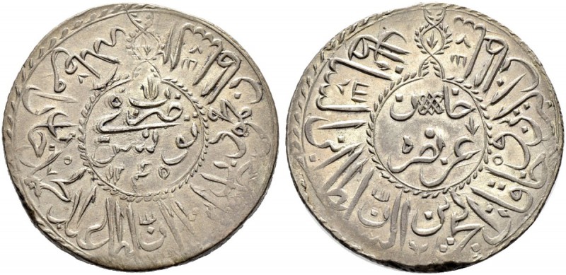 OTTOMAN TUNIS 
 Mahmud II (1223-1255ah / 1808-1839ce) 
 2 riyals 1245ah (1829c...