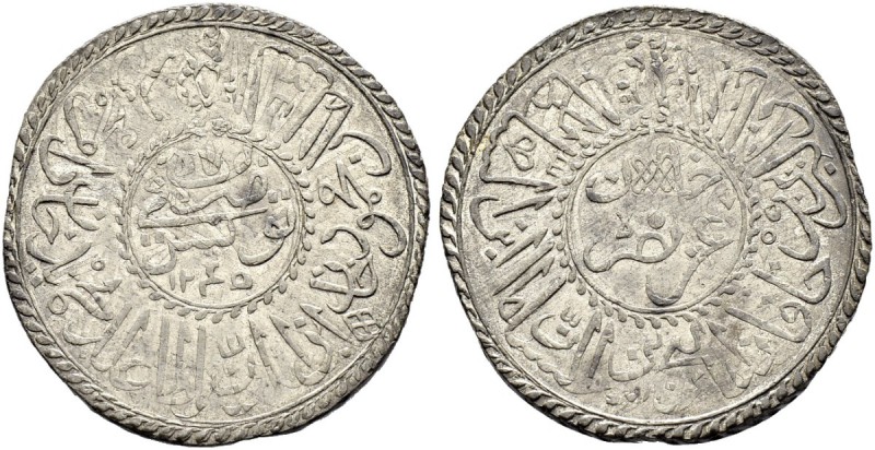 OTTOMAN TUNIS 
 Mahmud II (1223-1255ah / 1808-1839ce) 
 2 riyals 1245ah (1829c...
