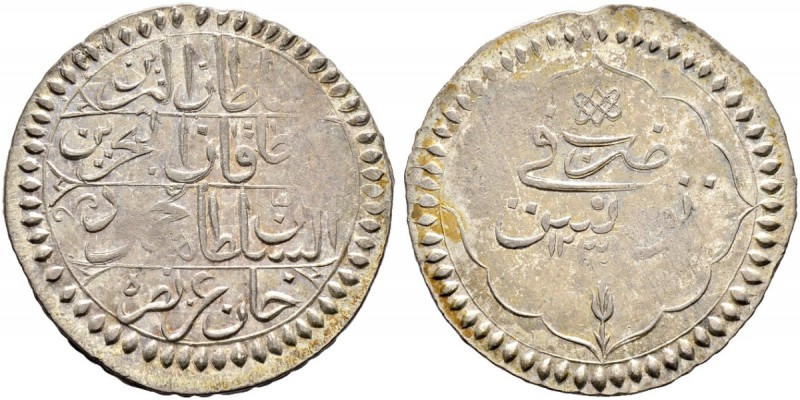 OTTOMAN TUNIS 
 Mahmud II (1223-1255ah / 1808-1839ce) 
 riyal 1231ah (1816ce) ...