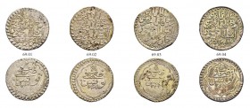 OTTOMAN TUNIS 
 Mahmud II (1223-1255ah / 1808-1839ce) 
 Lot of 4 coins: riyal Bi Fen 234f, KM 90 all vf-xf a. 1240ah (1824ce) 
 b. 1241ah (1825ce)...
