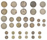 OTTOMAN TUNIS 
 Mahmud II (1223-1255ah / 1808-1839ce) 
 Lot of 25 coins: 8 kharub, 4 kharub, and 1 kharub, Bi mostly f-vf or better a. 8 kharub, 124...