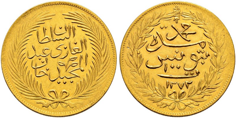 OTTOMAN TUNIS 
 Abdul Mejid (1255-1277ah / 1839-1861ce) 
 100 riyals 1272ah (1...
