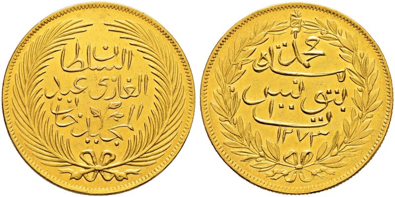 OTTOMAN TUNIS 
 Abdul Mejid (1255-1277ah / 1839-1861ce) 
 100 riyals 1273ah (1...