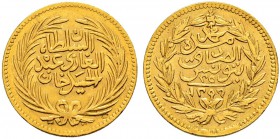 OTTOMAN TUNIS 
 Abdul Hamid II (1293-1299ah / 1876-1909ce) 
 25 riyals 1296ah (1879ce) AU 4.83g Fen 490, KM 196 xf