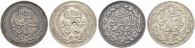 OTTOMAN TUNIS 
 Abdul Hamid II (1293-1299ah / 1876-1909ce) 
 Lot of 2 coins: 4 riyals, AR, both vf a. 1294 Fen 496, KM 186 
 b. 1294 (c/m &quot;*&q...