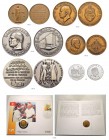 REPUBLIC OF TUNISIA 
 Medals 
 Lot of 7 medals dealing with banks, politics, and Pope John Paul II a. 55th anniversary of the Caisse Mutuelle de Cré...