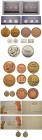 REPUBLIC OF TUNISIA 
 Medals 
 Lot of 19 miscellaneous items a. Plastic holder of 3 Ae coins dated 1281ah (1864ce): ¼ , ½ , and 1 kharub, unc
 b. P...