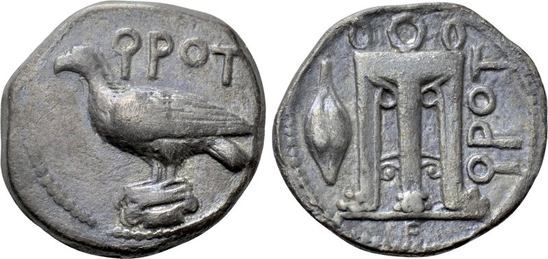 BRUTTIUM. Kroton. Didrachm or Nomos (Circa 425-350 BC). 

Obv: ϘPOT. 
Eagle s...
