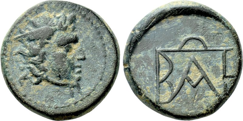 KINGS OF BOSPOROS. Polemo I (Circa 37-8 BC). Ae. Pantikapaion. 

Obv: Winged h...