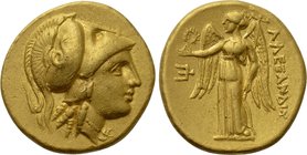 KINGS OF MACEDON. Alexander III 'the Great' (336-323 BC). GOLD Stater. Amphipolis.