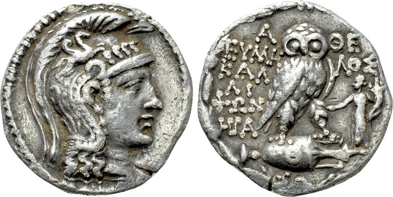 ATTICA. Athens. Tetradrachm (108/7 BC). New Style Coinage. Eumelos, Kalliphon an...