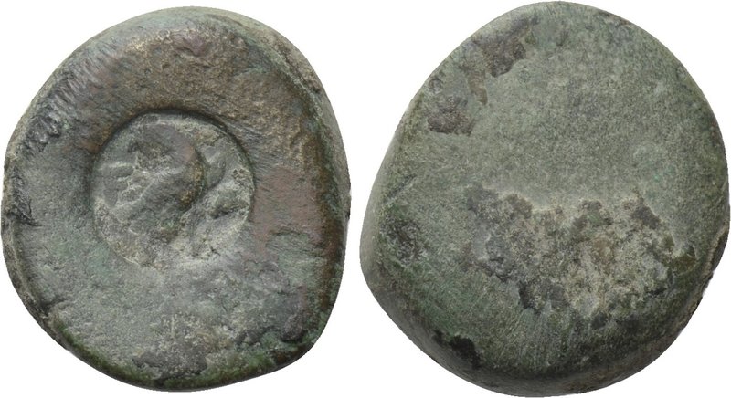 ELIS. Olympia. Countermarked Ae. 

Obv: F-A. 
Eagle standing right with close...
