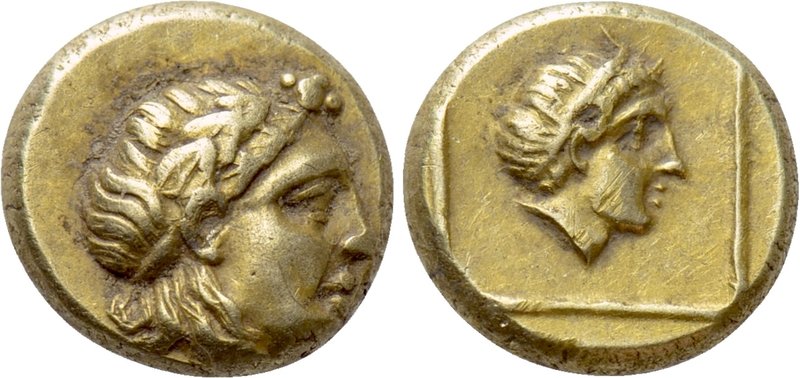 LESBOS. Mytilene. EL Hekte (Circa 377-326 BC).

Obv: Head of Dionysos right, w...