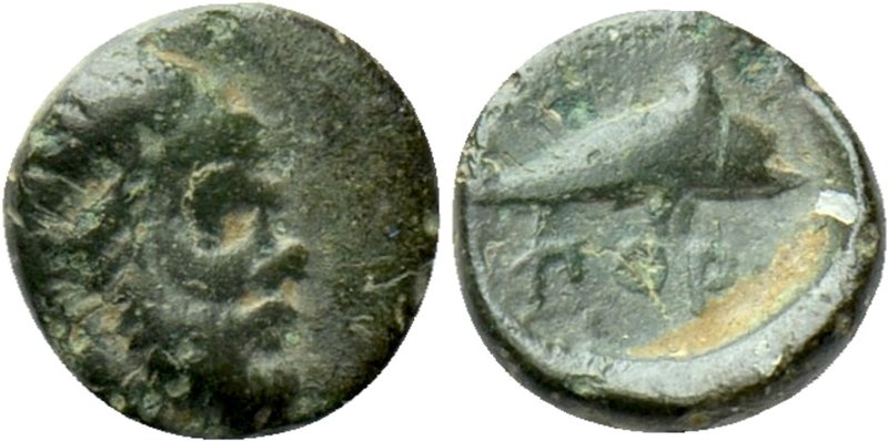 MYSIA. Pordosilene. Ae (Circa 400-380 BC). 

Obv: Head of Silenos right.
Rev:...