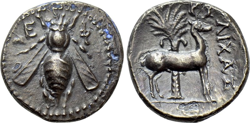 IONIA. Ephesos. Drachm (Circa 202-133 BC). Lihas, magistrate. 

Obv: Ε - Φ. 
...