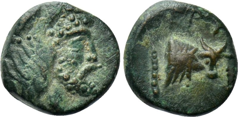 IONIA. Erythrai. Ae (Circa 480-400 BC). 

Obv: Head of Herakles right, wearing...