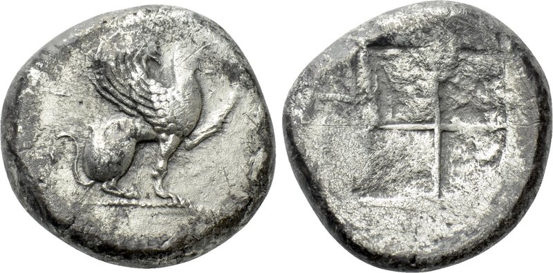 IONIA. Teos. Stater (Circa 510-475 BC). 

Obv: Griffin seated right, raising f...
