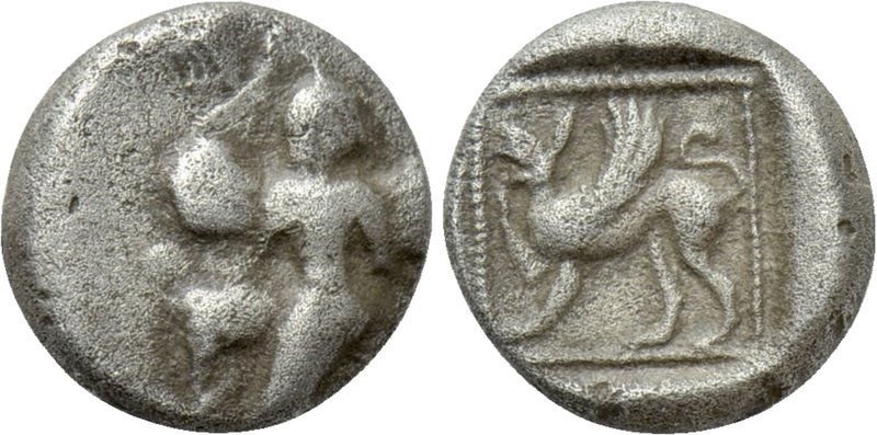 CARIA. Kaunos. 1/16 Stater (Circa 490-470 BC). 

Obv: Iris with curved wings, ...