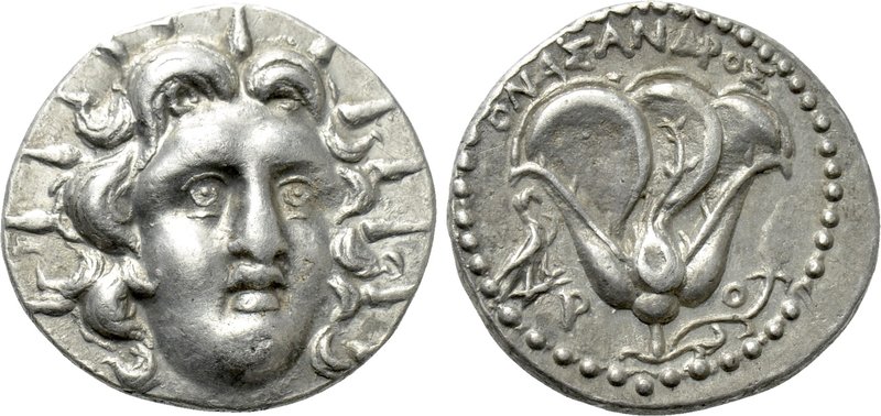 CARIA. Rhodes. Didrachm (Circa 205-190 BC). 

Obv: Head of Helios facing sligh...
