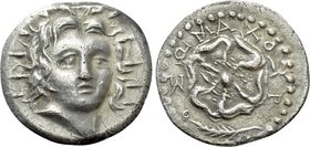 CARIA. Rhodes. Drachm (Circa 88/42 BC-AD 14). Somacho, magistrate.