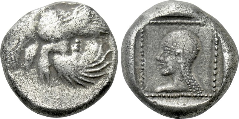 DYNASTS OF LYCIA. Uvug (Circa 470-440 BC). Tetrobol. 

Obv: Forepart of winged...