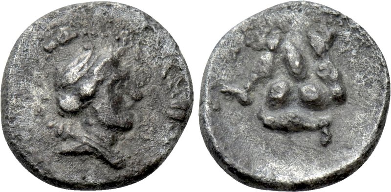 PAMPHYLIA. Uncertain. Obol (Circa 4th century BC). 

Obv: Draped bust of Artem...