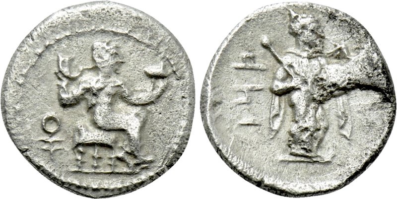 CILICIA. Tarsos. Tiribazos (Satrap of Lydia, 388-380). Obol. 

Obv: Baaltars s...