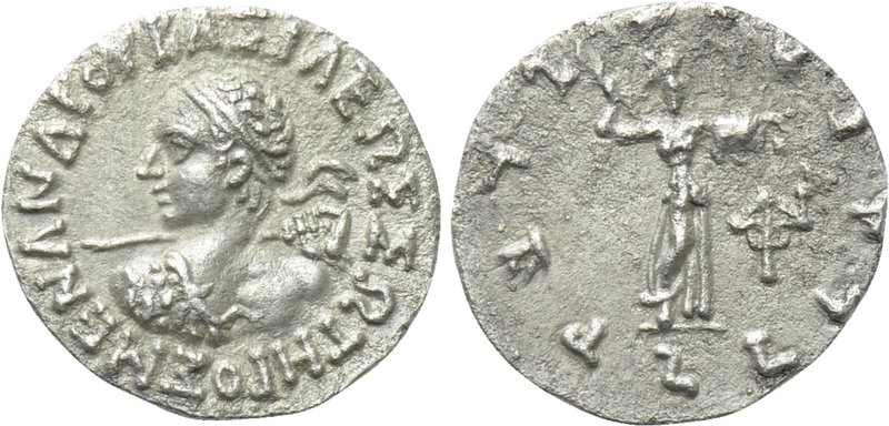 BAKTRIA. Indo-Greek Kingdom. Menander I Soter (Circa 155-130 BC). Drachm. 

Ob...