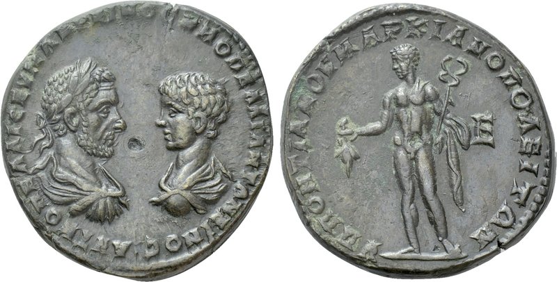MOESIA INFERIOR. Marcianopolis. Macrinus, with Diadumenian (217-218). Ae Pentass...