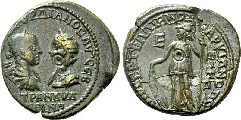 MOESIA INFERIOR. Marcianopolis. Gordian III with Tranquillina (238-244). Pentass...