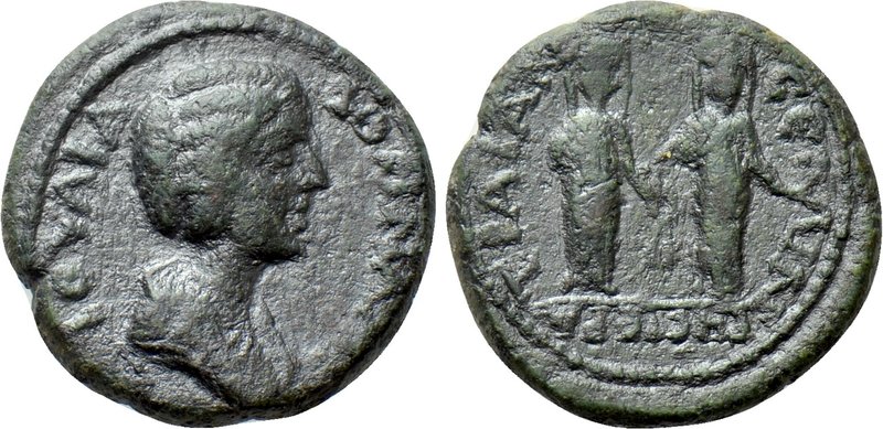 PAMPHYLIA. Aspendus. Julia Maesa (Augusta, 218-224/5). Ae. 

Obv: IOYΛIA [...]...