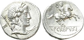 PUB. CREPUSIUS. Denarius (82 BC). Rome.