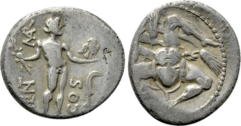L. CORNELIUS LENTULUS and C. CLAUDIUS MARCELLUS. Denarius (49 BC). Military mint...