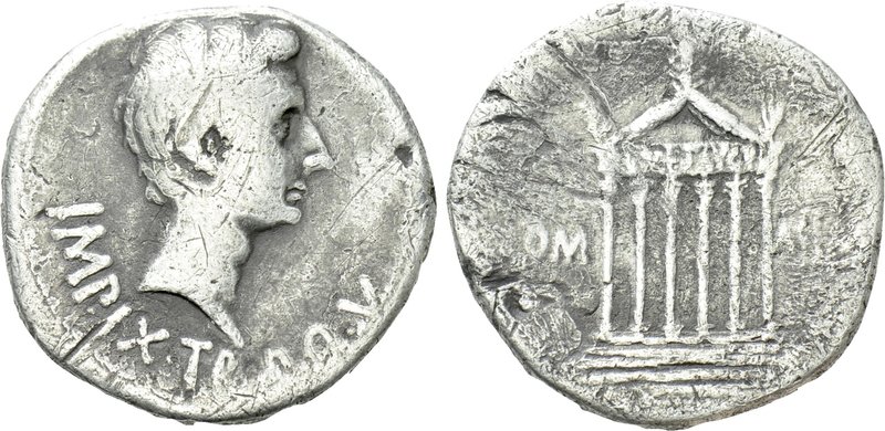 AUGUSTUS (27 BC-14 AD). Cistophorus. Pergamum. 

Obv: IMP IX TR PO V. 
Bare h...