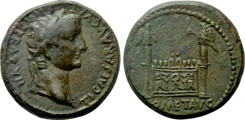 TIBERIUS (Caesar, 4-14). Dupondius. Lugdunum . 

Obv: TI CAESAR AVGVST F IMPER...