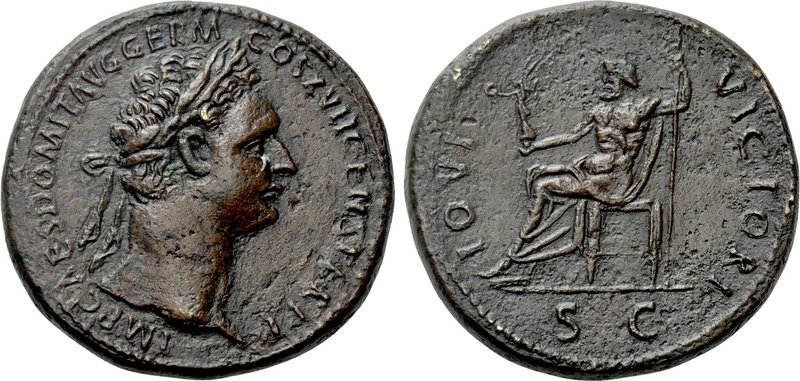 DOMITIAN (81-96). Sestertius. Rome. 

Obv: IMP CAES DOMIT AVG GERM COS XVII CE...