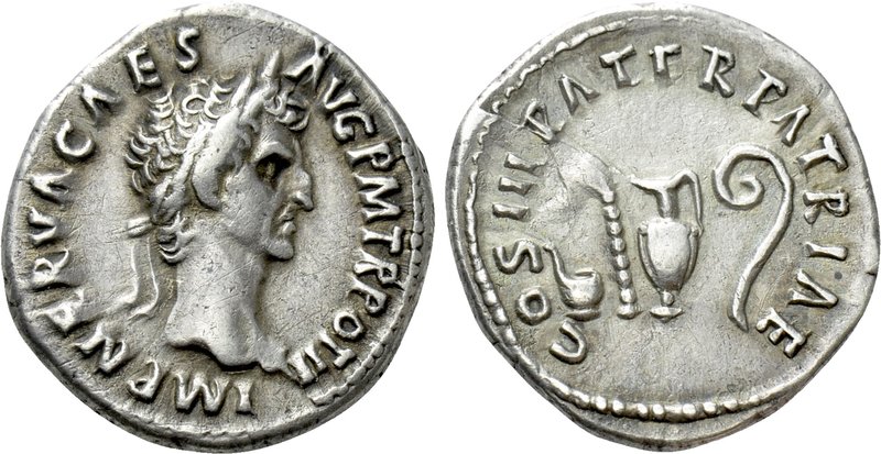 NERVA (96-98). Denarius. Rome. 

Obv: IMP NERVA CAES AVG P M TR POT II. 
Laur...
