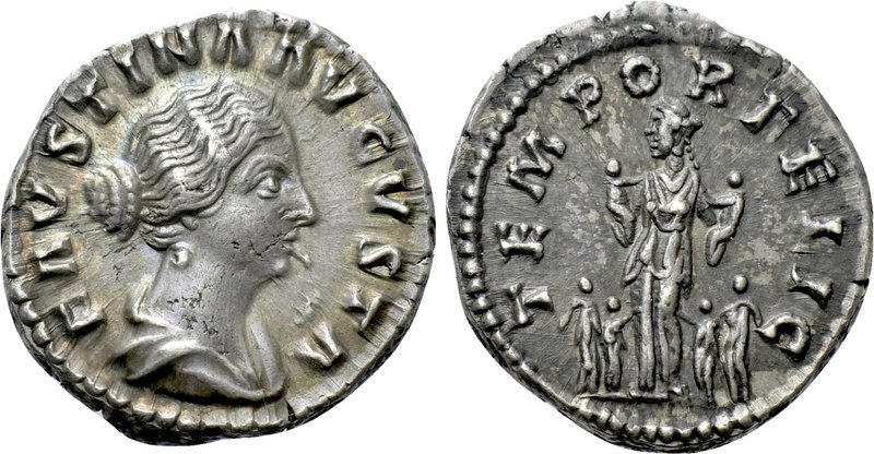 FAUSTINA II (Augusta, 147-176). Denarius. Rome. 

Obv: FAVSTINA AVGVSTA. 
Dra...